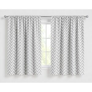 Ambesonne Grey White Chevron Window Curtains 2 Panel Set 56x63 Rod Pocket New